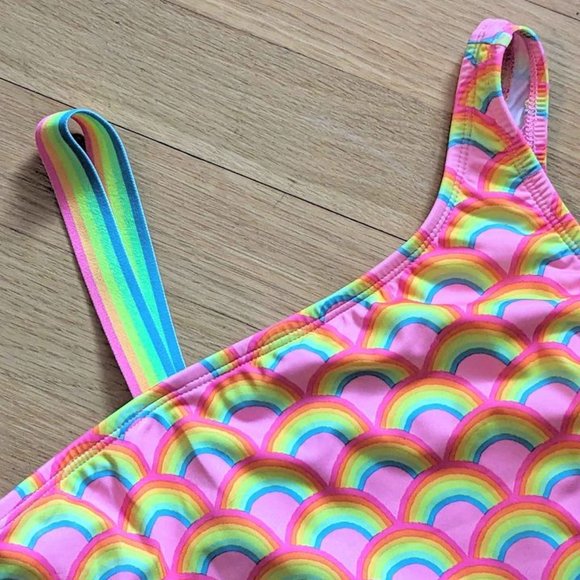 Land's End Rainbow Swimsuit - Girls Size 14 - Picture 2 of 4